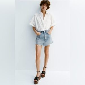 ZARA…. Ripped TRF Denim Mini Skirt